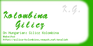 kolombina gilicz business card